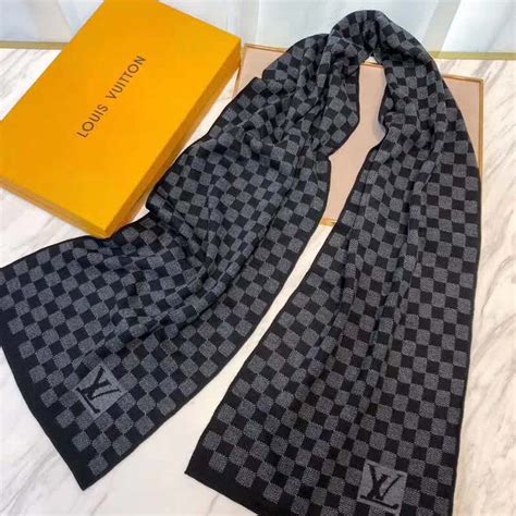 Louis Vuitton Black Damier Scarf 